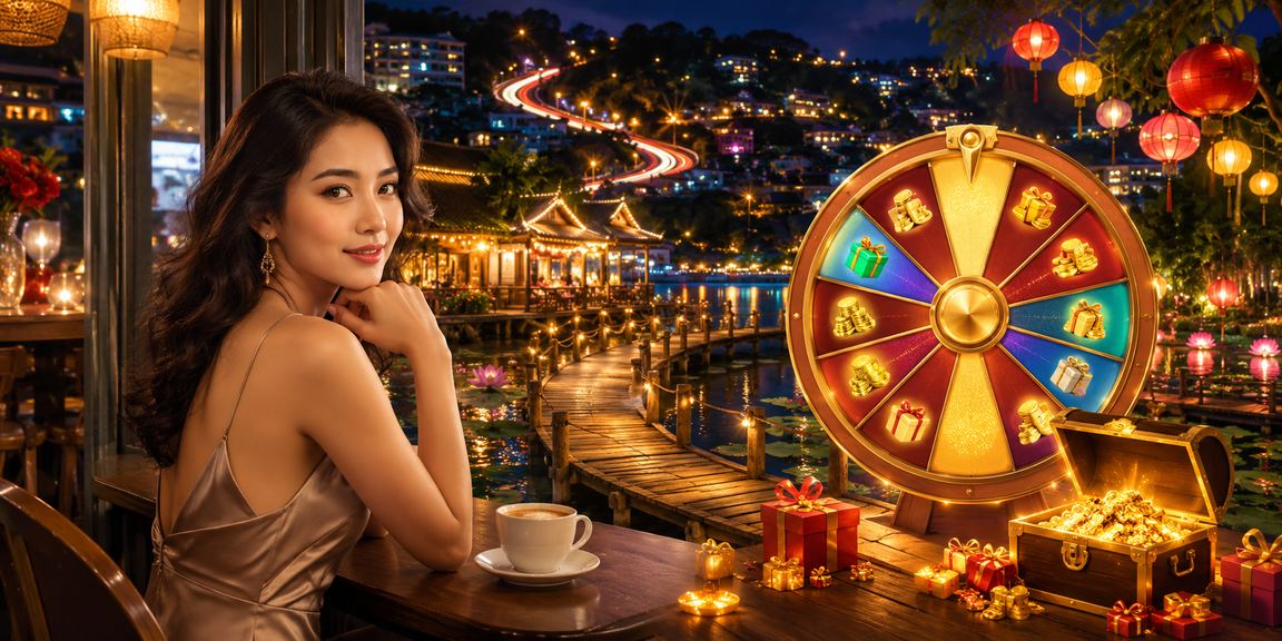 Bàn roulette casino bên cạnh ly cà phê Đà Lạt sương mù